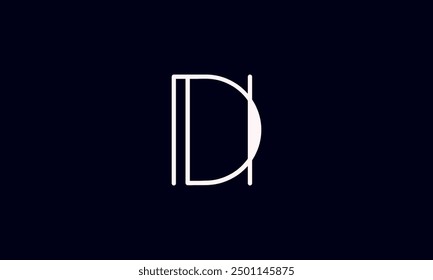 DI initial letter logo design. DI logo design vector in black background.