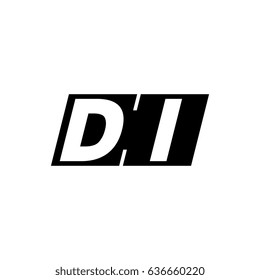 DI initial letter logo square black