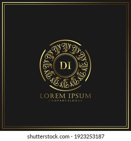 DI Initial Letter Luxury Logo template in vector art for Restaurant, Royalty, Boutique, Cafe, Hotel, Heraldic, Jewelry, Fashion and other vector illustration.