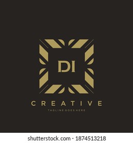 DI initial letter luxury ornament monogram logo template vector.