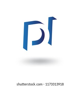 DI initial letter with negative space logo icon vector template