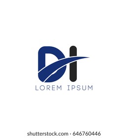 di initial letter uppercase logo blue and black