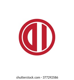 DI initial letters circle business logo red
