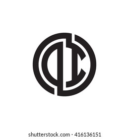 DI initial letters linked circle monogram logo