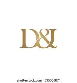 D&I Initial logo. Ampersand monogram golden logo