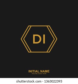 DI Initial logo letter with minimalist concept vector