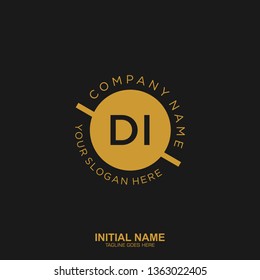 DI Initial logo letter with minimalist concept vector