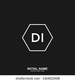 DI Initial logo letter with minimalist concept vector
