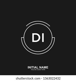 DI Initial logo letter with minimalist concept vector