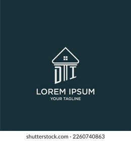 DI initial logo monogram real estate with home image ideas