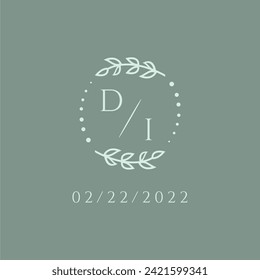 DI initial modern monogram wedding with creative circle line