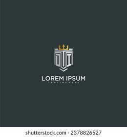 DI initial monogram for crown and shield logo design