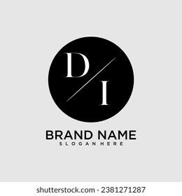DI initial monogram logo with circle style dsign