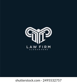 DI initial monogram logo lawfirm with pillar design