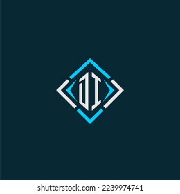 DI initial monogram logo with square style design