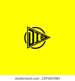 DI initial monogram logo with triangle style design