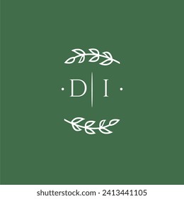 DI initial monogram wedding with creative design