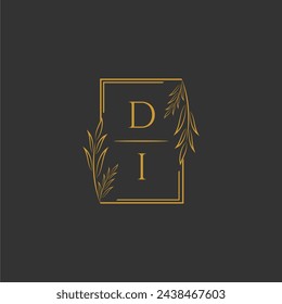 DI initial monogram wedding with creative square line