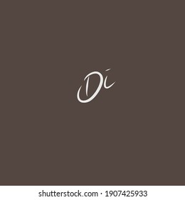 Di initial signature handwriting logo isolated black