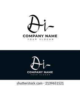 Di Initial signature logo vector design
