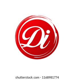 DI initial splash logo template vector