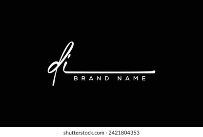 DI letter beauty handwriting vector logo. 