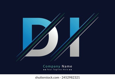 Di letter colorful logo in the circle. Vector Logo Illustration.