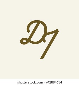 DI Letter creative square background