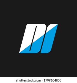 DI letter logo design on black background. DI creative initials letter logo concept. di icon design. DI white and blue letter icon design on black background. D I