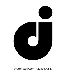 DI Letter logo. Lower case letters. Black