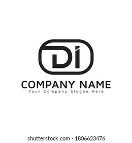 Di letter Logo . minimalist art monogram Company Logo Design Vector Illustration Template.Di logo Black color Di logo DI Trend 

