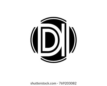 DI letter logo round black