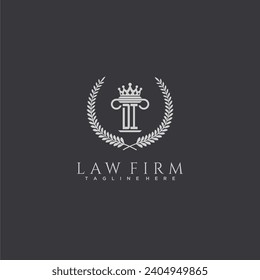 DI letter monogram logo for lawfirm with pillar  crown image design