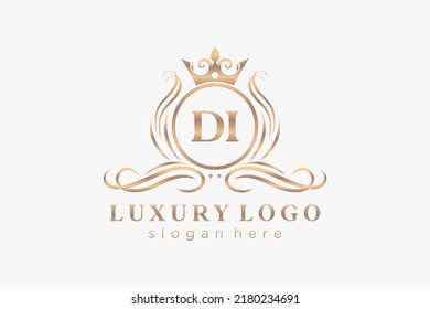 DI Letter Royal Luxury Logo template in vector art for Restaurant, Royalty, Boutique, Cafe, Hotel, Heraldic, Jewelry, Fashion and other vector illustration.
