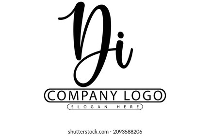 Di letter template. Di initial logo design