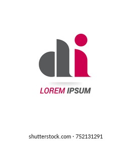 DI  lettering Logo vector isolated on white background