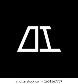 DI logo abstract monogram isolated on black background