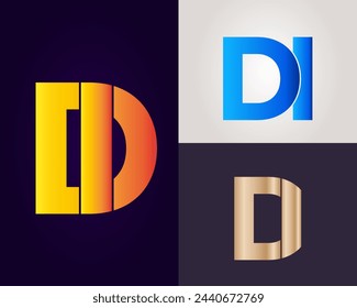 DI logo. DI creative initial latter logo.DI abstract.DI Monogram logo design.Creative and unique alphabet latter logo.