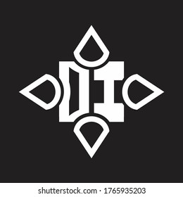 DI Logo monogram with four cone rounded by the shape design template
