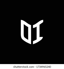 DI logo monogram with shield shape design template