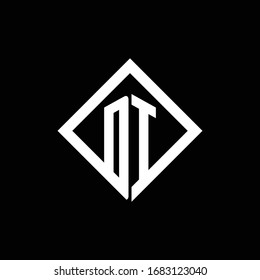 DI logo monogram with square rotate style design template