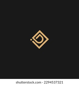 DI Logo monogram with style design template isolated on black background
