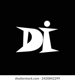 DI logo on a black background