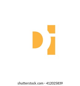 DI Logo. Vector Graphic Branding Letter Element. White Background