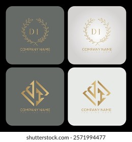 DI luxury typography letter logo. DI Creative style logo but still simple lettering and modern. 
