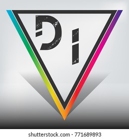 DI Multicolor Triangle LOGO with Dark Gray Highlight and Shadow