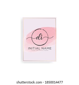DI Signature style monogram.Calligraphic lettering icon and handwriting vector art.	
