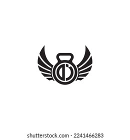 DI simple fitness gym concept in high quality professional design that will print well across any print media