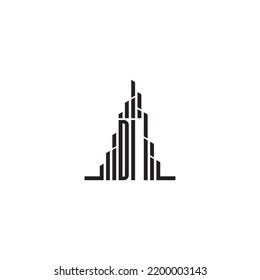 DI skyscraper initial logo concept in high quality professional design that will print well across any print media