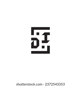 Logo retro de concepto cuadrado de DI en diseño profesional de alta calidad que se imprimirá bien en cualquier medio de impresión